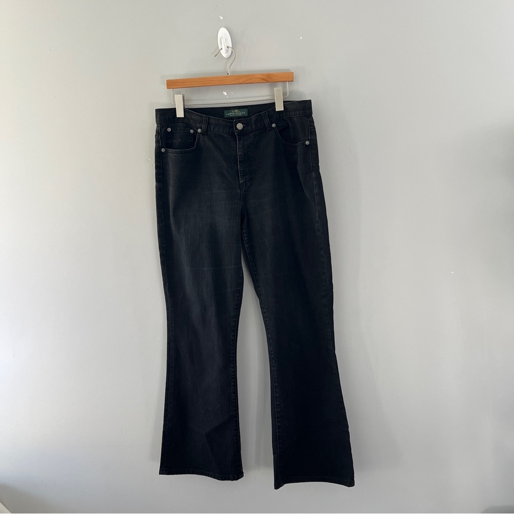 Lauren Ralph Lauren Black High Rise Jeans Flap Pocket Boot Cut Womens Size 10